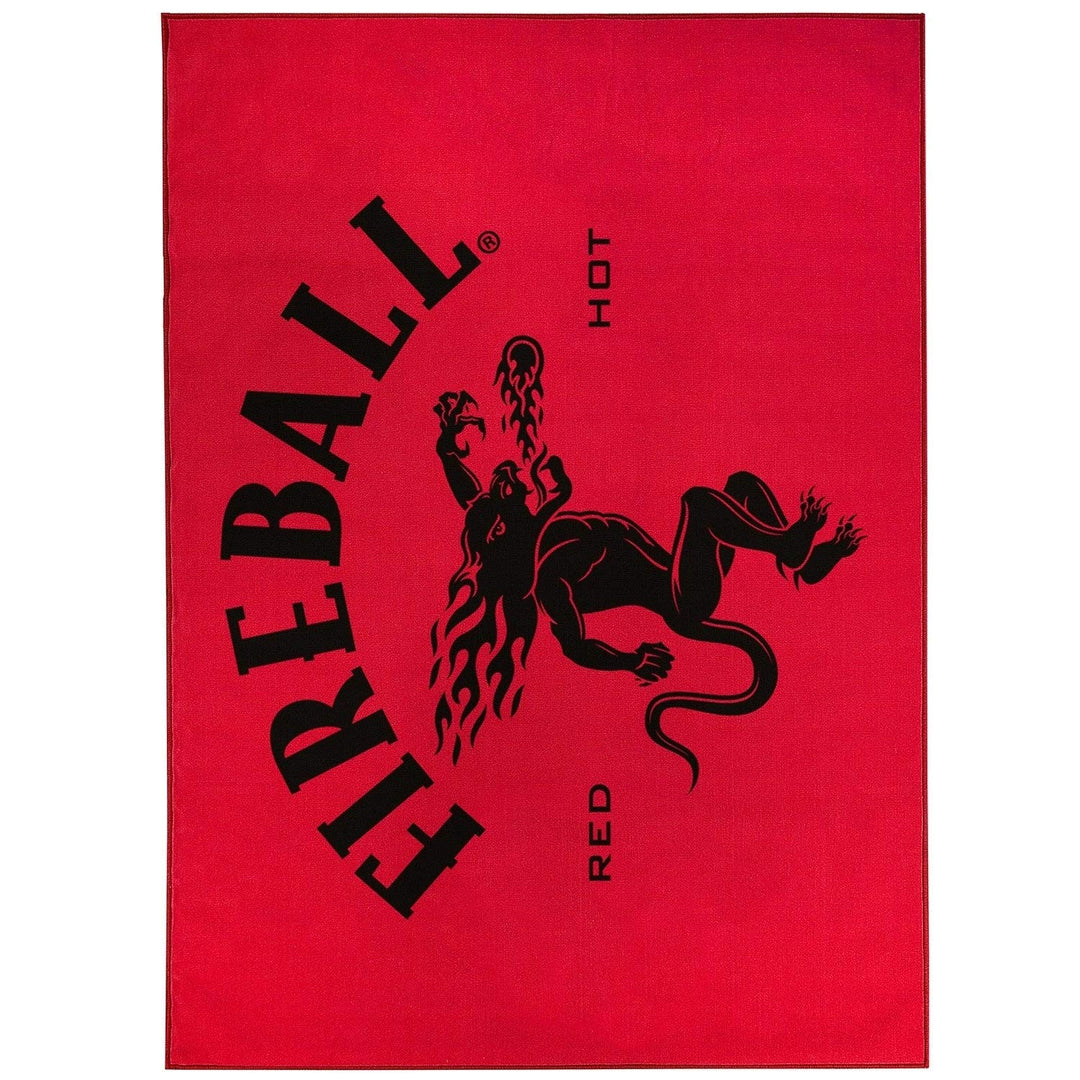 Fireball Whiskey Red Non-Slip Indoor Outdoor Area 5ft X 7ft (60"x84") - 5' 7'