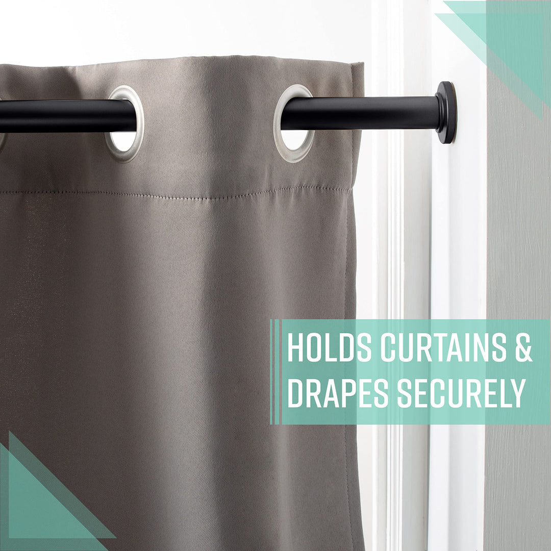 Home Details 24”-42” Inch Tension Curtain Rod|Adjustable|Expandable|No Tools - Diamond Home USA
