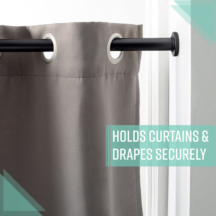 Home Details 24”-42” Inch Tension Curtain Rod|Adjustable|Expandable|No Tools - Diamond Home USA