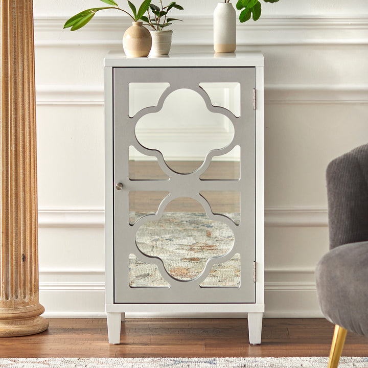Lifestorey Broadway Mirrored Side Cabinet White - Diamond Home USA