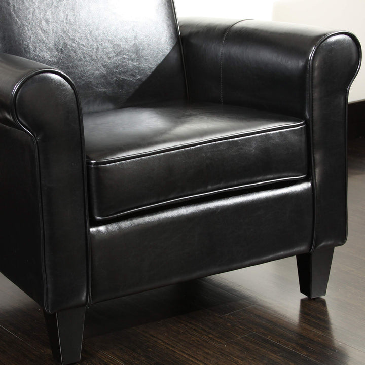Christopher Knight Home Freemont Bonded Leather Club Chair Black - Diamond Home USA