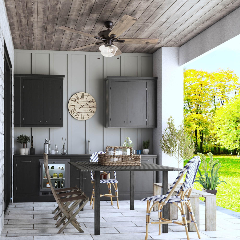 Prominence Home Abner 52 Inch Modern Farmhouse Indoor Outdoor LED Ceiling Fan - Diamond Home USA