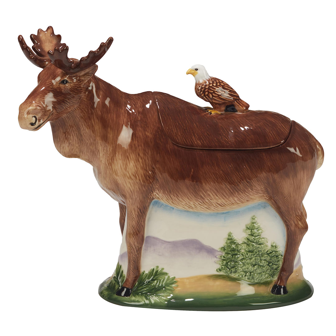 Certified International Mountain Summit 3-D Moose Cookie Jar Multicolor - Diamond Home USA