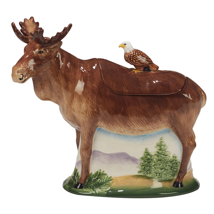 Certified International Mountain Summit 3-D Moose Cookie Jar Multicolor - Diamond Home USA