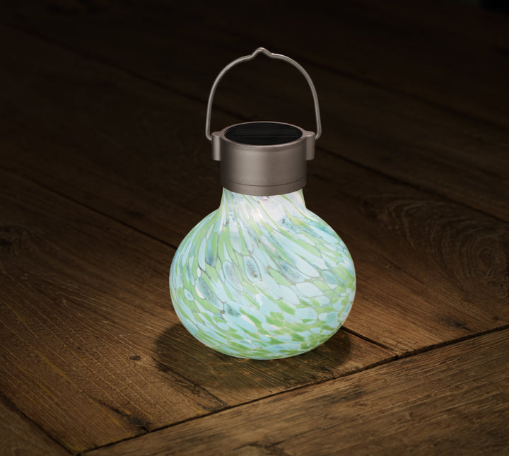 Allsop Home and Garden 30565 Allsop Solar Glass Tea Lantern-Mint - Diamond Home USA