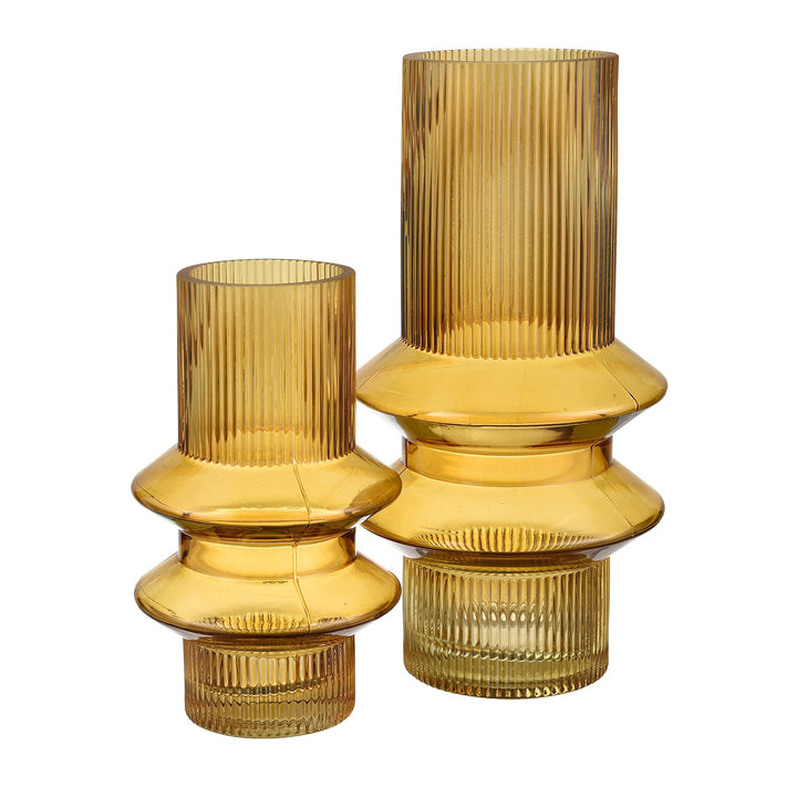 Vase Large Yellow Modern Contemporary Glass - Diamond Home USA