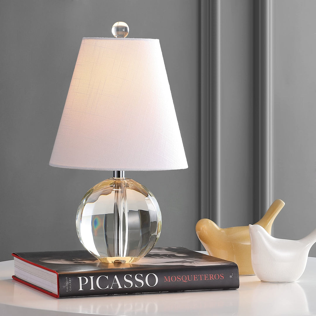 16" Crystal Ball/Metal Led Table Lamp Clear Glam Traditional Transitional Chrome