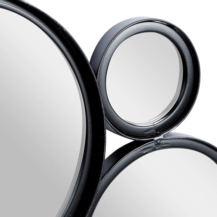 Contemporary Black Circular Wall Mirror Cluster 52" X 24" 52 1 24round - Diamond Home USA