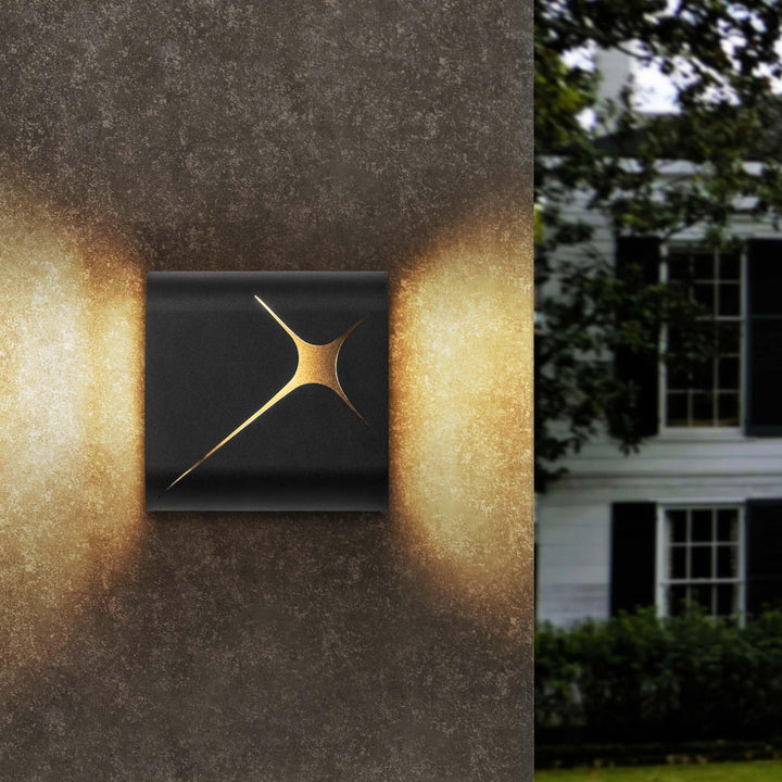 Modern Black Led Waterproof Outdoor Wall Sconce 6.2 in. H X W 3.3 D