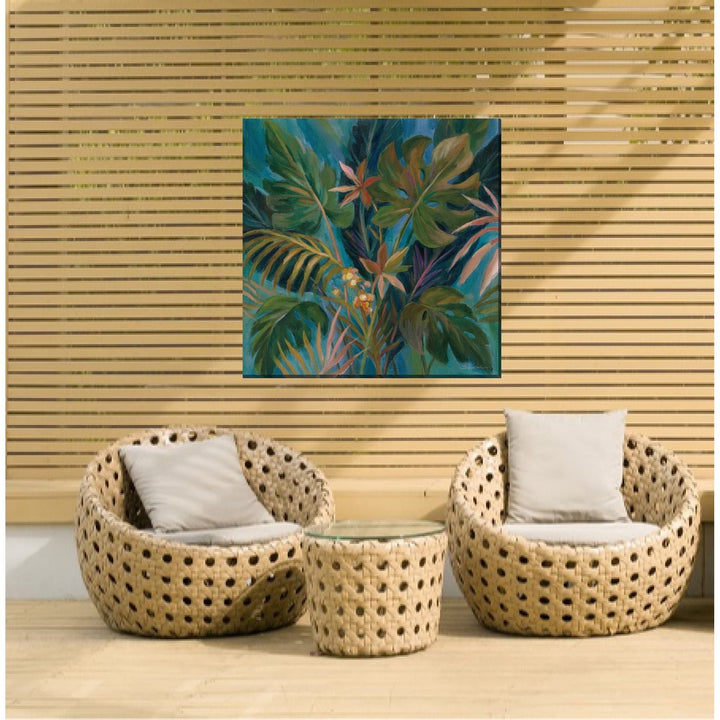 Midnight Tropics Outdoor Art 24x24 Multi Color Polyester - Diamond Home USA