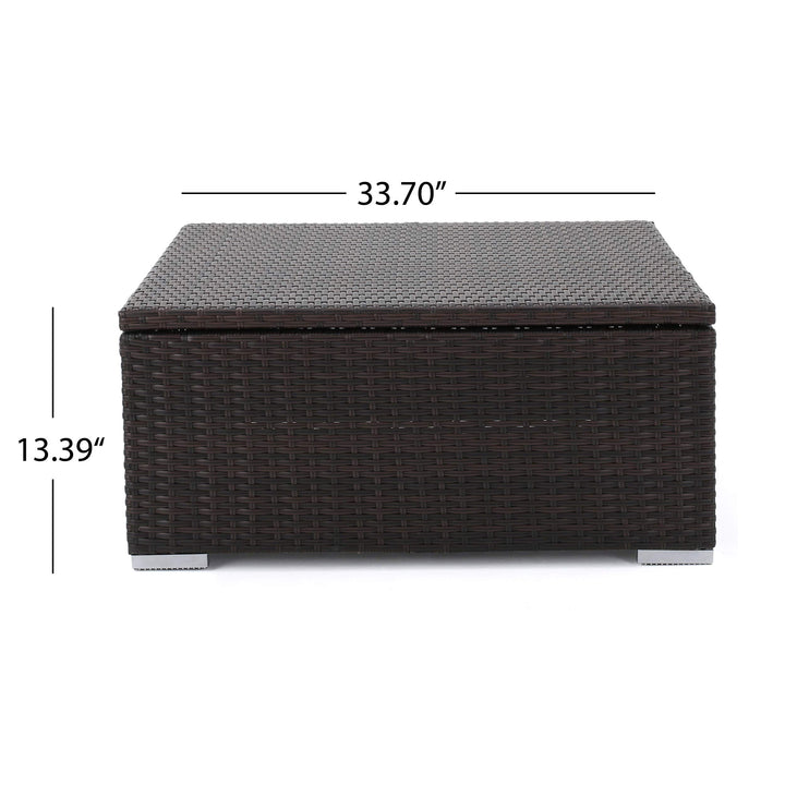 Christopher Knight Home Santa Rosa Outdoor Wicker Coffee Table with Storage - Diamond Home USA