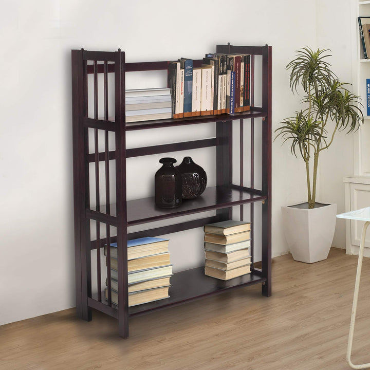 Casual Home 3-Shelf 27.5" Wide Folding Stackable Bookcase