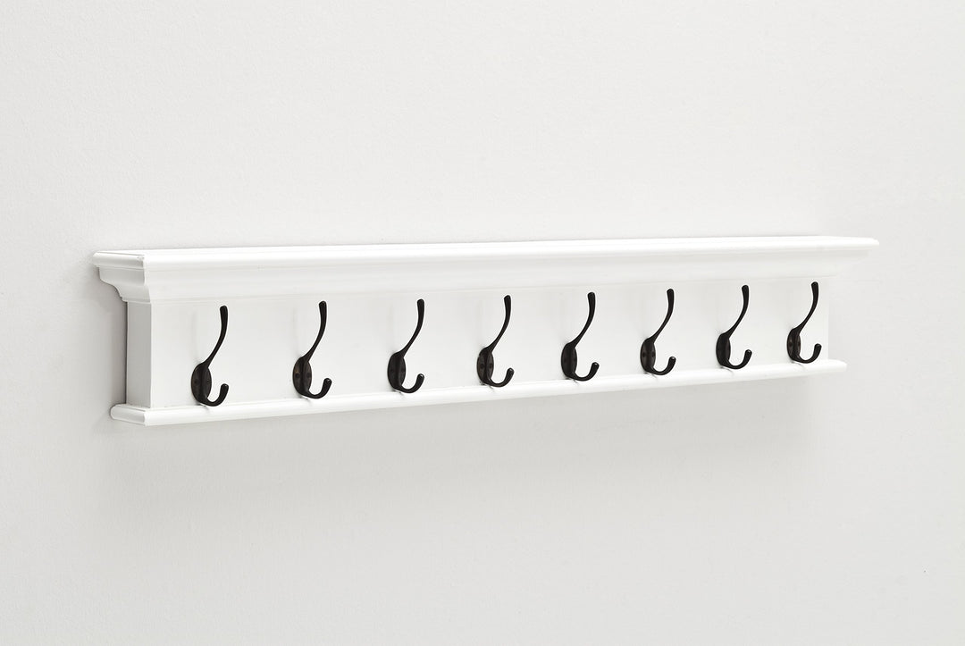 NovaSolo Halifax 8-Hook Coat Rack White - Diamond Home USA