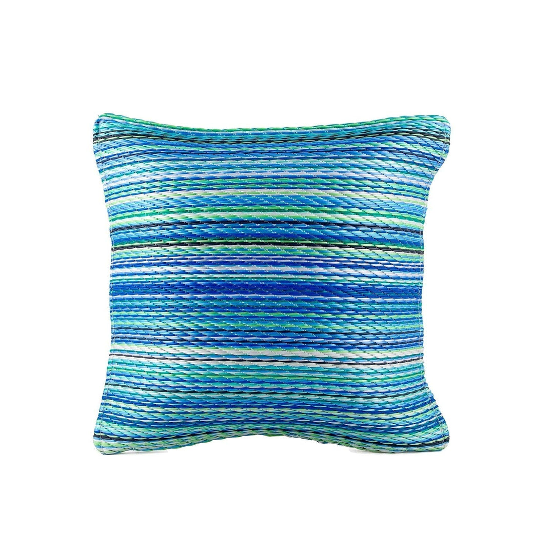 Handmade Cancun Turquoise and Moss Green Accent Pillow - 16.5" X (India)
