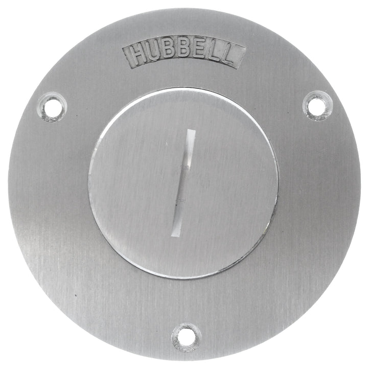 Hubbell Wiring Systems SA2925 Aluminum Round Floor Box Single Receptacle Cover