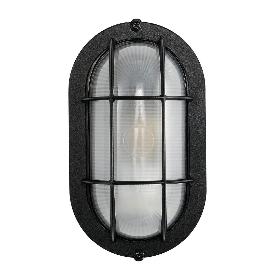 Lighting Outdoor Wall Sconce 5" W X 4" D 9" H Black Modern Contemporary Glass - Diamond Home USA
