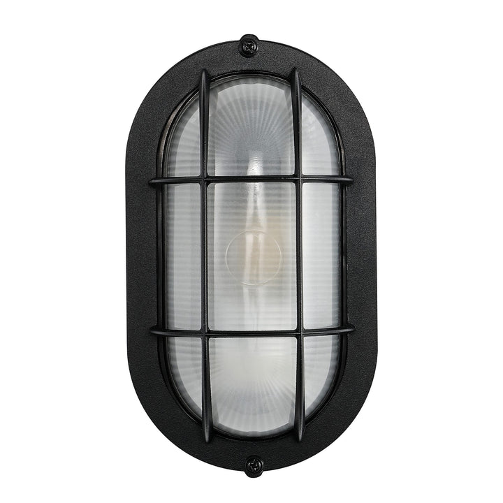 Lighting Outdoor Wall Sconce 5" W X 4" D 9" H Black Modern Contemporary Glass - Diamond Home USA