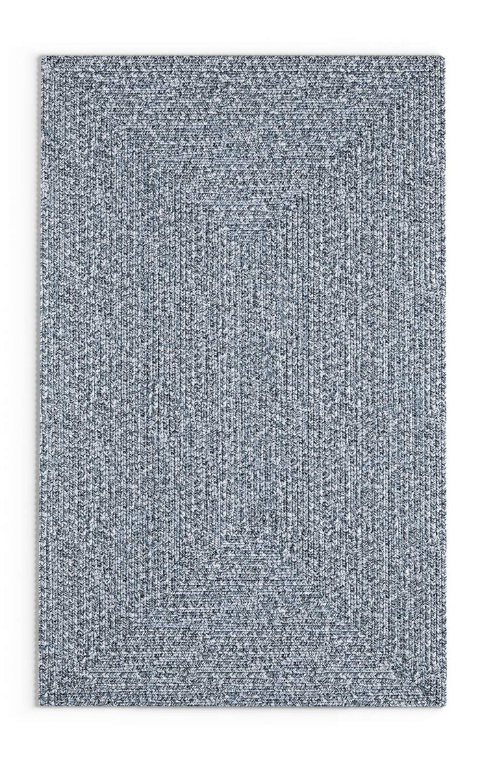 Rowan Handmade Braided Area Rug Hand-Woven Mid-Century Modern Casual Style (5' x 5' x 8' - Light Blue
