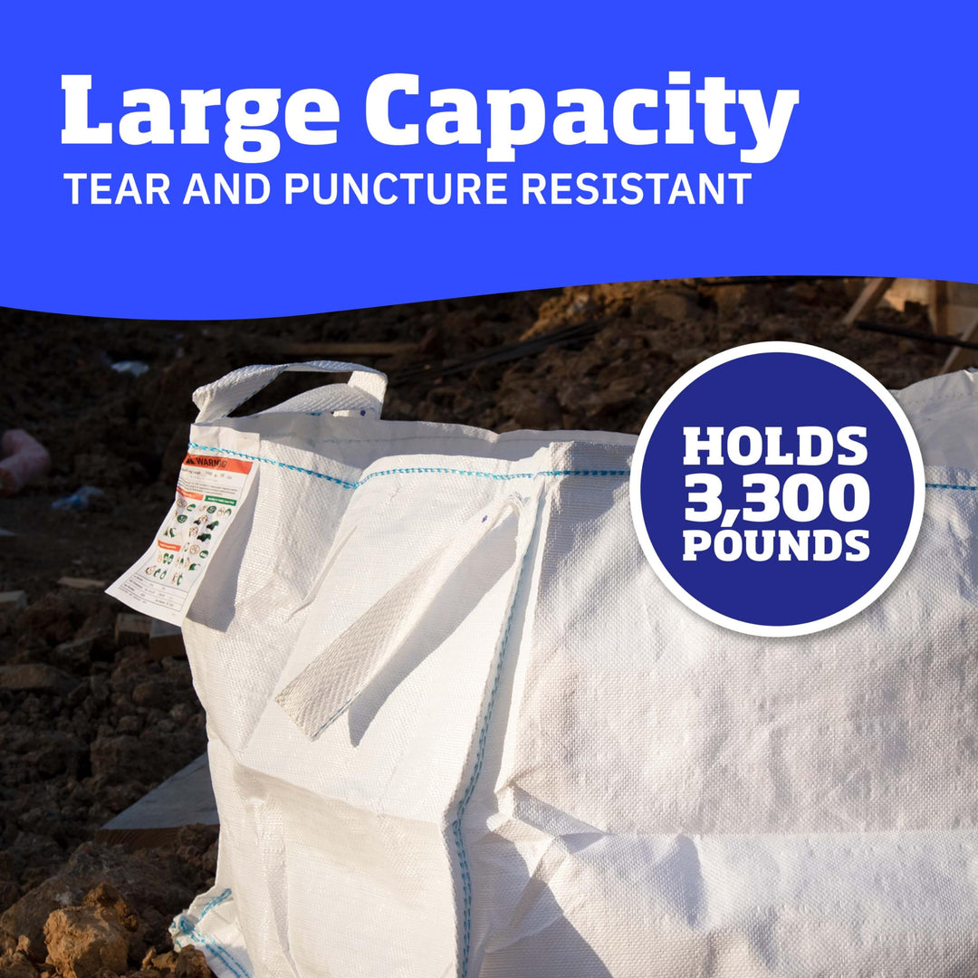 DURASACK Concrete Washout White Bag 130-Gallon Open Top Flat Bottom Woven - Diamond Home USA