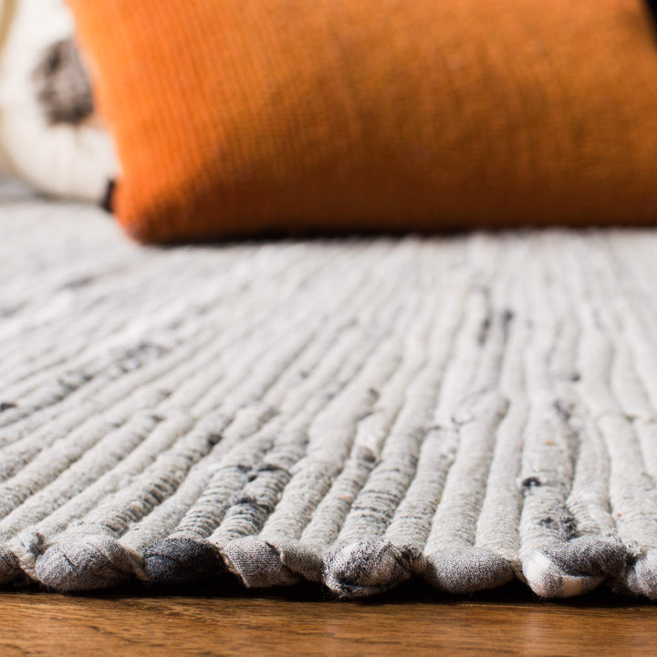 SAFAVIEH Rag Rug Collection Runner Rug - 2'3" x 8' Grey Handmade Boho Stripe - Diamond Home USA