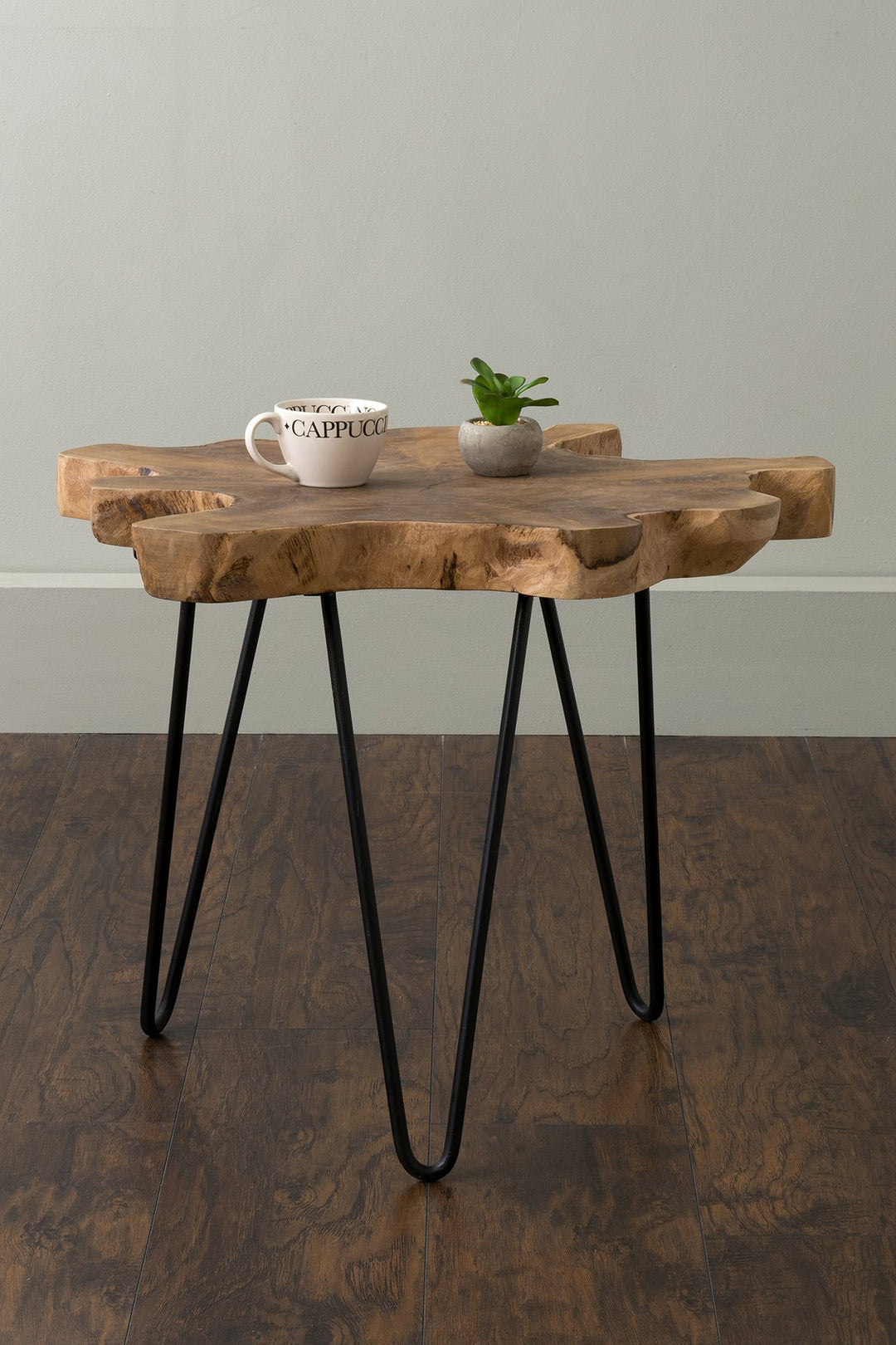 EAST at MAIN Lovilla Brown Round Teakwood Accent End Table (23x20x20) - Diamond Home USA