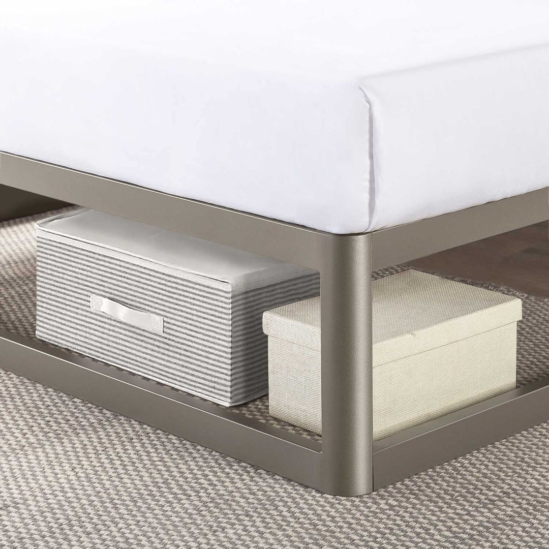 Mellow 12" Metal Platform Bed Frame w/Heavy Duty Steel Slat Foundation King Grey - Diamond Home USA