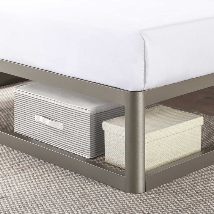 Mellow 12" Metal Platform Bed Frame w/Heavy Duty Steel Slat Foundation King Grey - Diamond Home USA