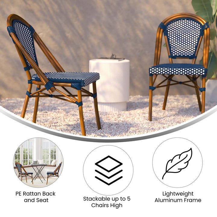 Taylor & Logan Nadia Indoor/Outdoor Stackable French Bistro Chairs in
