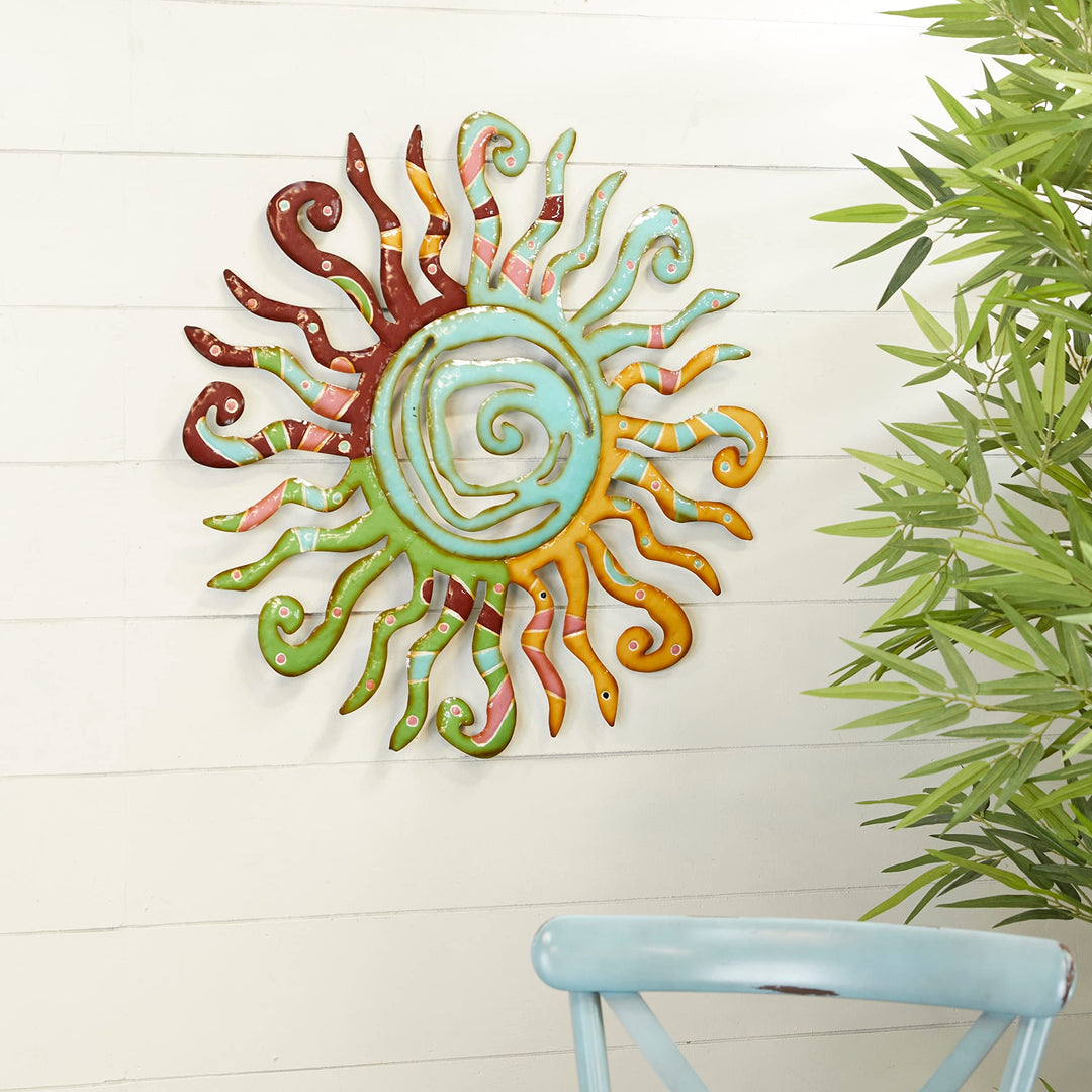 Multi Metal Traditional Sun Wall Color Multicolor Medium