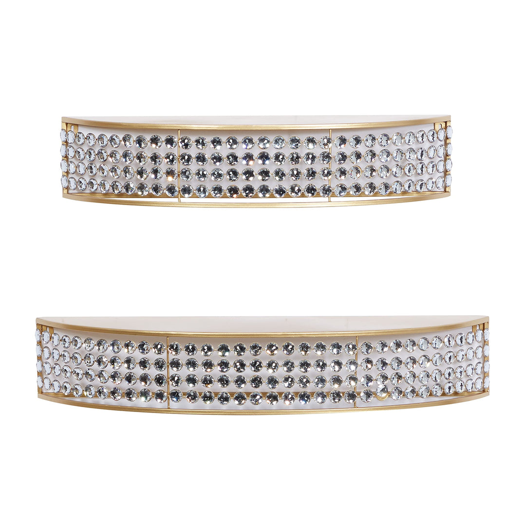 Gold Metal Contemporary Wall Shelves (Set of 2) 28 X 7 5 Yellow Modern - Diamond Home USA