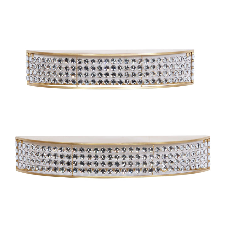 Gold Metal Contemporary Wall Shelves (Set of 2) 28 X 7 5 Yellow Modern - Diamond Home USA