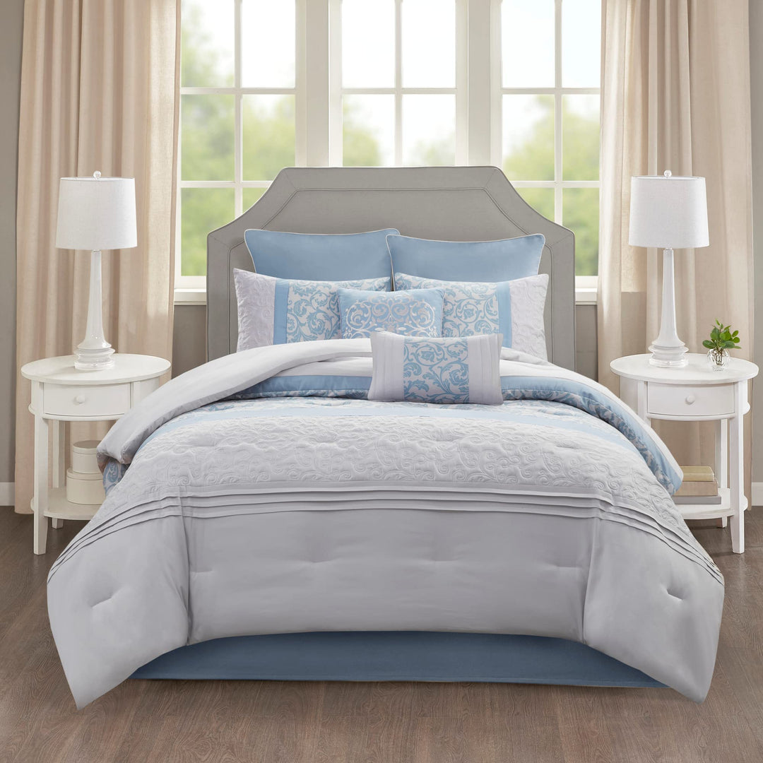 510 DESIGN Luxe Quilted Comforter Set Modern Transitional Design All Season Down