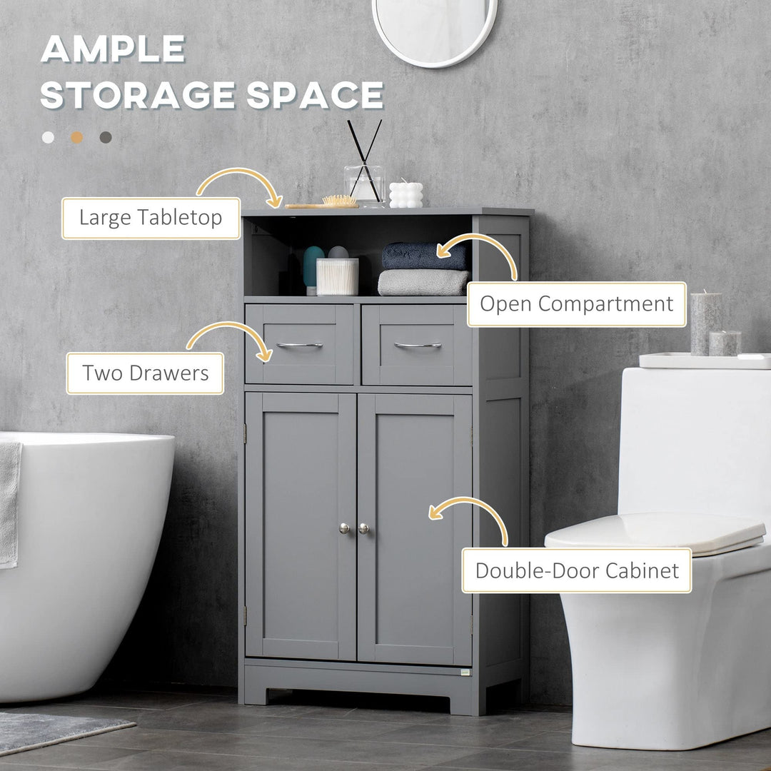 Freestanding Bathroom Storage Cabinet Organizer Floor Tower with 2 Door - Diamond Home USA