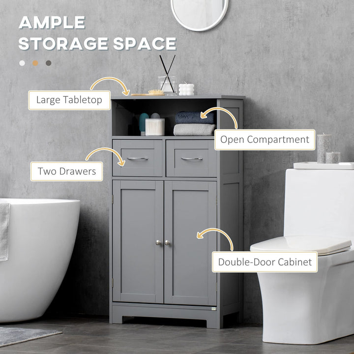 Freestanding Bathroom Storage Cabinet Organizer Floor Tower with 2 Door - Diamond Home USA