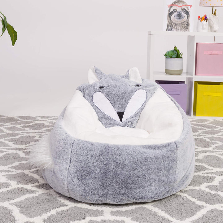 Posh Creations Cute Soft and Comfy Bean Bag Chair for Kids Animal - Dinosaur