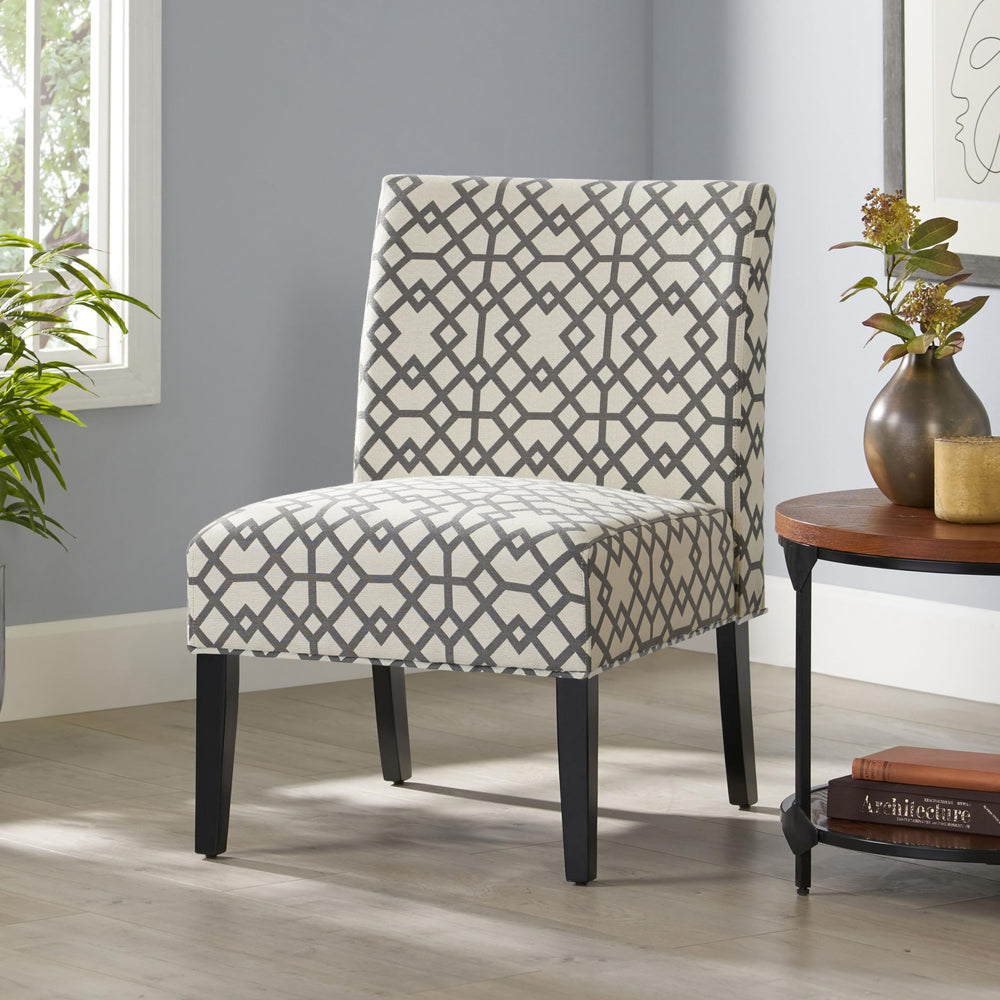 Christopher Knight Home Kassi Fabric Accent Chair Grey Geometric Patterned - Diamond Home USA