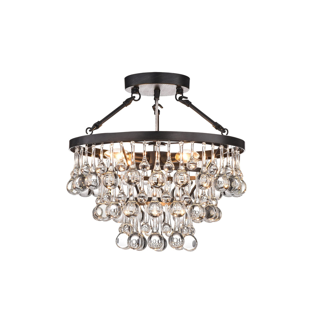 Hong Kong Best New Zhu Yuan Lighting Co. Ariane 5-Light Black Semi Flush Mount - Diamond Home USA