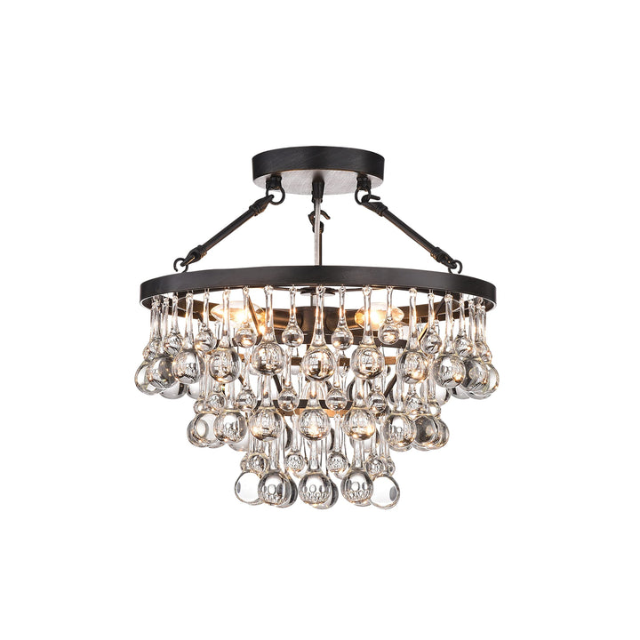 Hong Kong Best New Zhu Yuan Lighting Co. Ariane 5-Light Black Semi Flush Mount - Diamond Home USA
