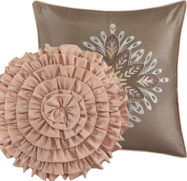 Stratford Park Halsey 6-Piece Comforter Set Queen Blush Pink