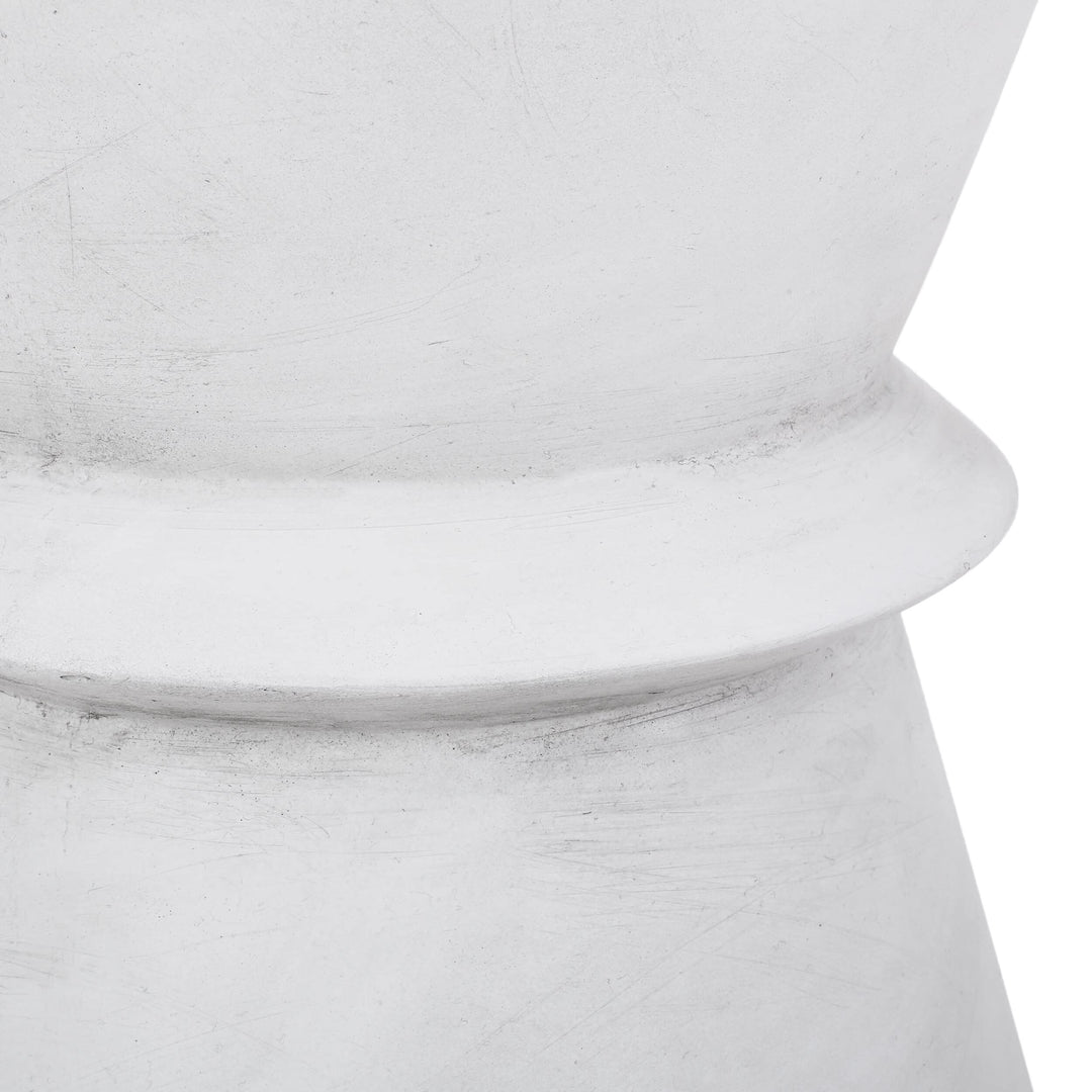 Outdoor Lightweight Concrete Side Table White Modern Contemporary Round - Diamond Home USA