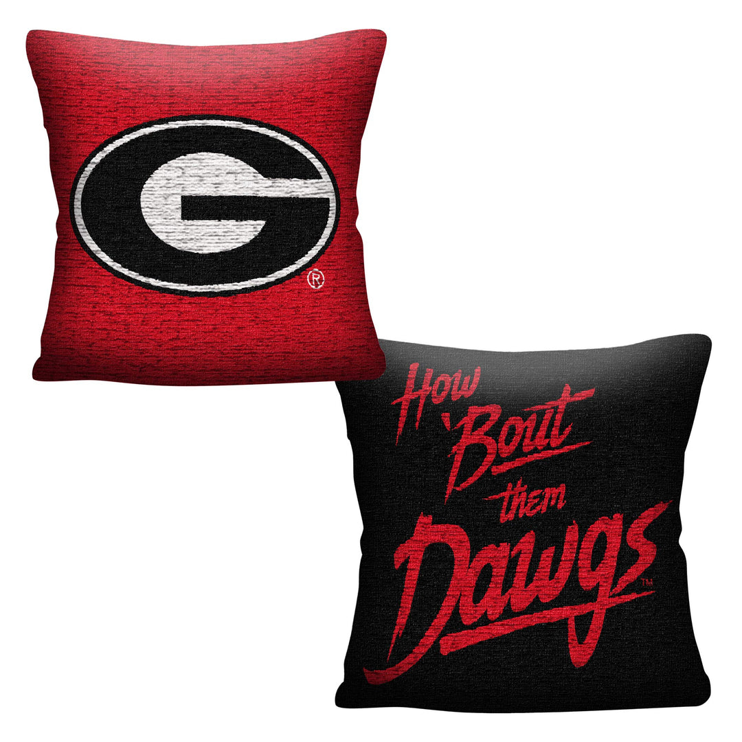 The Northwest Company NCAA Georgia Bulldogs Double Sided Woven Jacquard Pillow