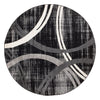 Rugshop Modern Wavy Circles Design Round Rug 6' 6" (6' 6" Diameter) Black 6'6" Round - Black