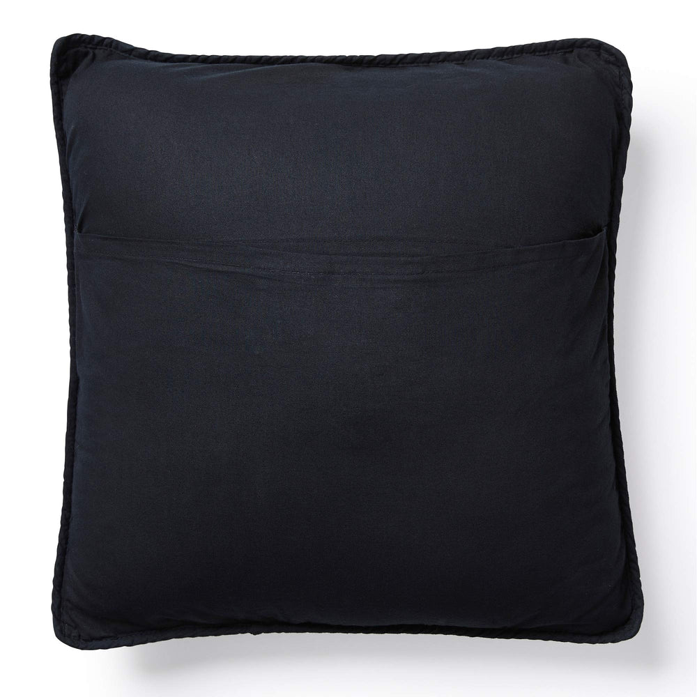 Moonlit Cabin Square Decorative Pillow Black Nature Lodge Cotton Removable Cover - Diamond Home USA