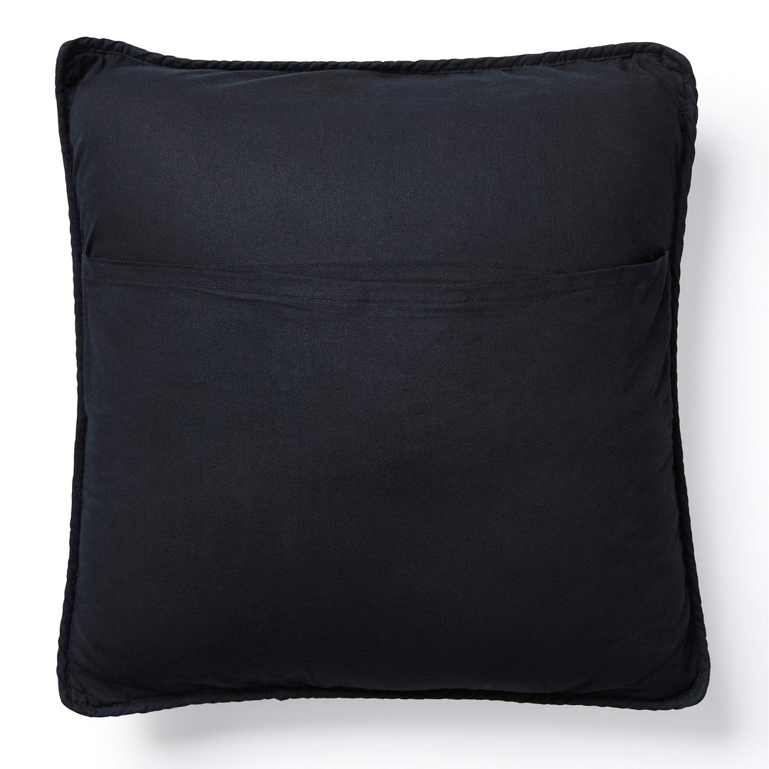 Moonlit Cabin Square Decorative Pillow Black Nature Lodge Cotton Removable Cover - Diamond Home USA