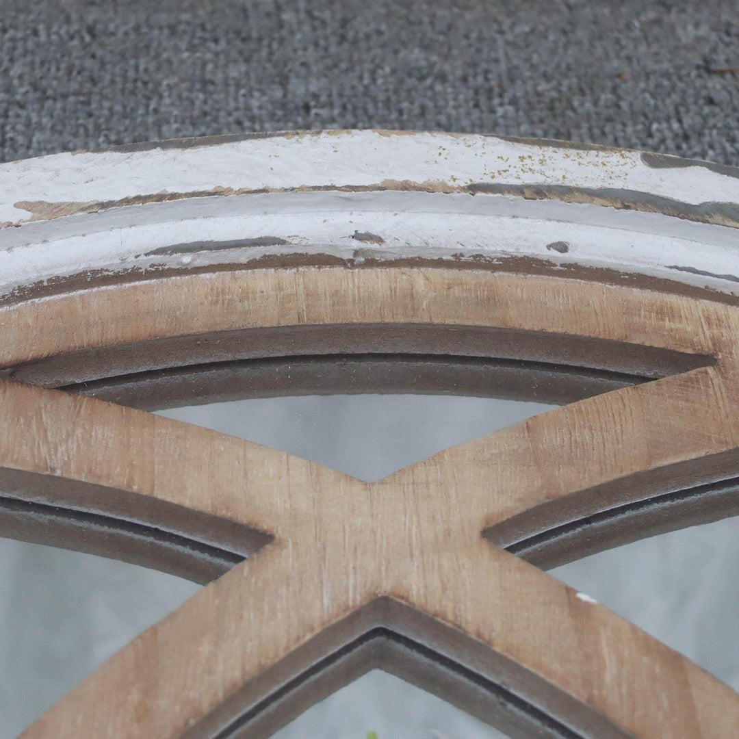 Arch Window Wood Frame Mirror Brown Handmade - Diamond Home USA