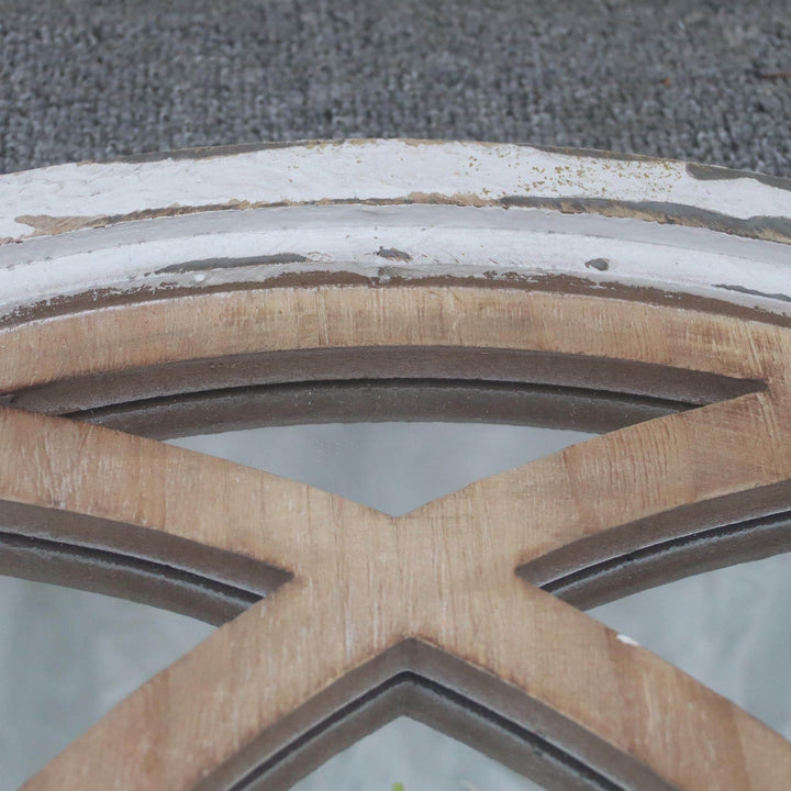 Arch Window Wood Frame Mirror Brown Handmade - Diamond Home USA