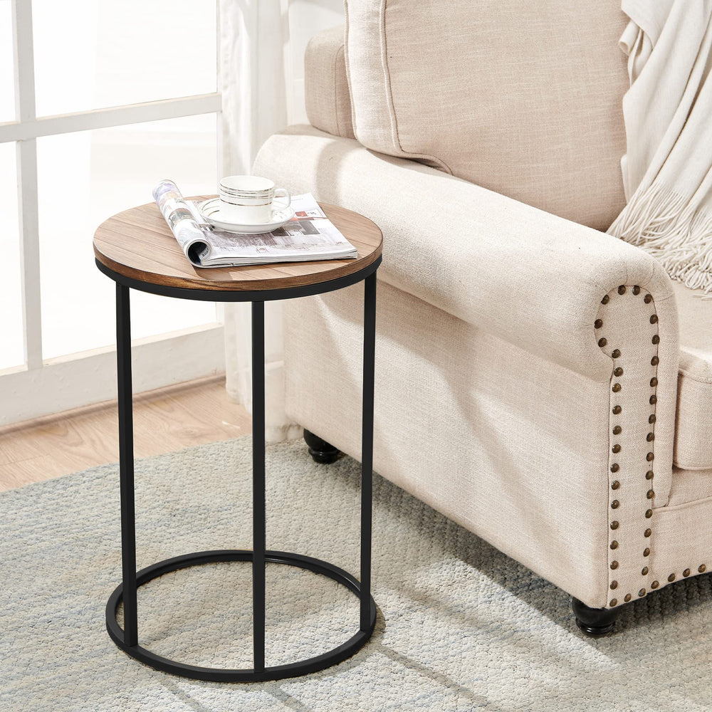 Nathaniel Home 23.5" H C-Shaped Round Sofa Side Elegant Modern-Glam End Snack - Diamond Home USA