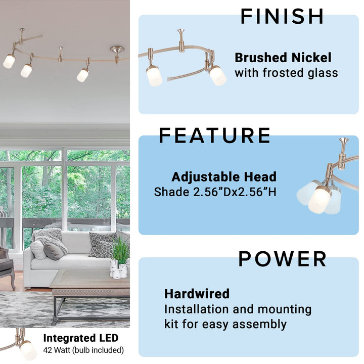 Catalina ing 96" 6- Integrated LED Flex Track Spotlight Ceiling - Diamond Home USA