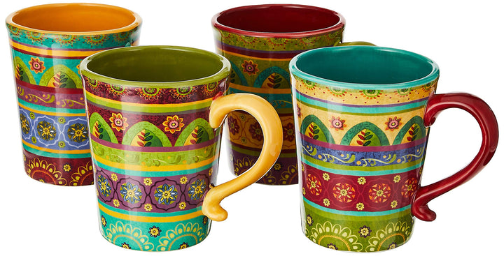 Certified International Tunisian Sunset Mugs (Set of 4) 18 oz Multicolor
