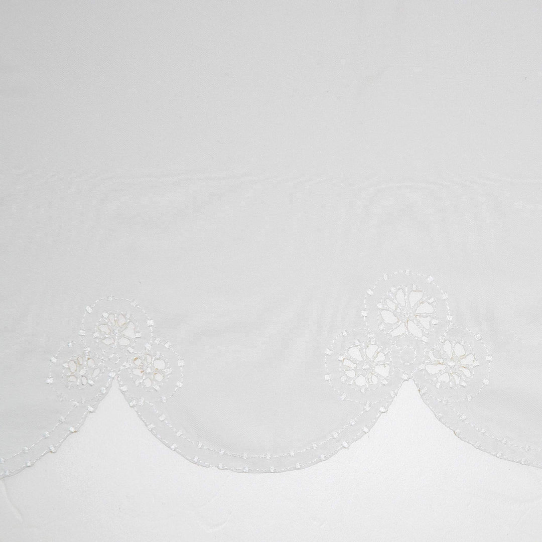 No. 918 Mariela Floral Trim Semi-Sheer Rod Pocket Kitchen Curtain Valance 58"